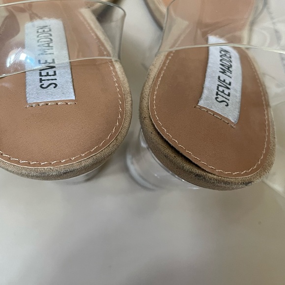 Steve Madden Clearer, Clear Heel Sandal, Ankle Steps, Size 9M - Picture 7 of 9